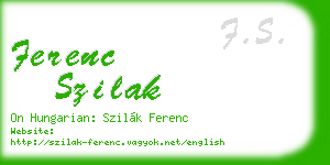 ferenc szilak business card