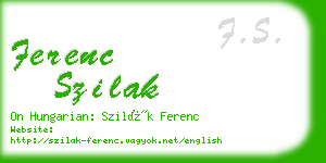 ferenc szilak business card